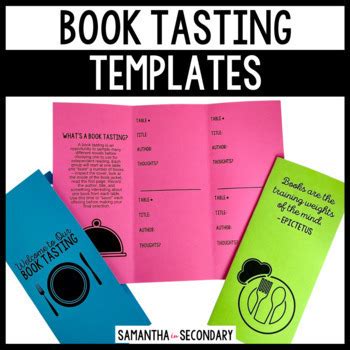 book tasting templates digital  printable  samantha  secondary