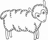 Coloring Sheep Curly Fur sketch template