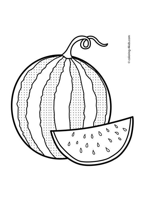 watermelon fruits coloring pages  kids printable  frutas