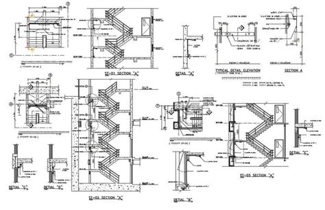 staircase section  electrical wiring drawing dwg file cadbull electrical wiring fire