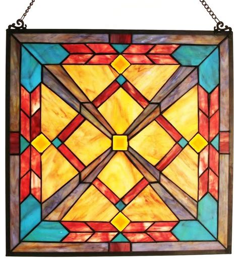 18 Tiffany Style Stained Glass Southwest Sunset Window Panel