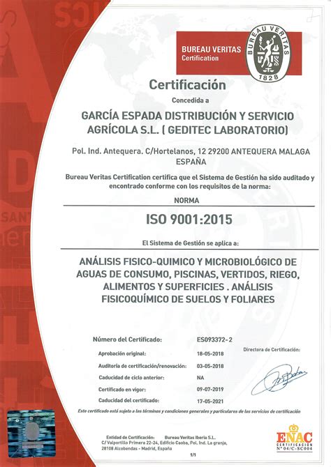 CertificaciÓn Iso 9001 2015 ~ Laboratorio Gedysa