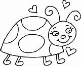 Ladybug Coloring Pages Outline Cute Clipart Clip Bug Lady Printable Ladybugs Ladybird Bird Kids Drawing Colouring Sheet Pill Template Line sketch template
