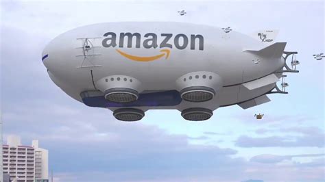 amazon blimp sends  drones youtube