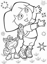 Dora Coloring Explorer Pages Boots Featuring Dress sketch template