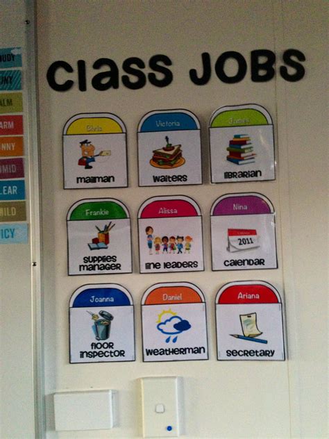 preschool job chart printable