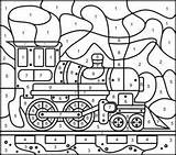 Color Number Coloring Pages Steam Locomotive Numbers Printable Hard Vehicles Kids Train Games Coloritbynumbers Printables Online Adult Trains Colouring Paint sketch template