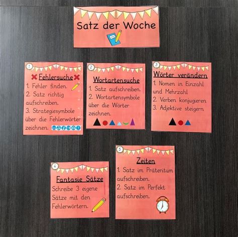 bulletin board  german words  pictures   front