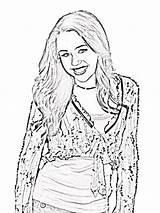 Coloring Cyrus Miley Pages Popular sketch template