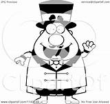 Circus Cartoon Waving Chubby Friendly Ring Master Clipart Cory Thoman Outlined Coloring Vector 2021 sketch template