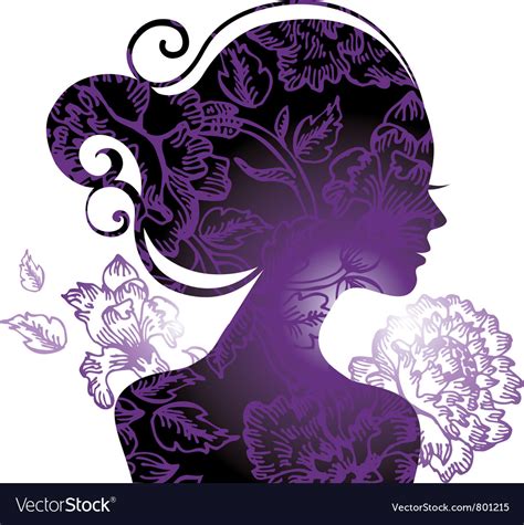 beautiful woman silhouette royalty  vector image