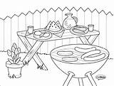 Bbq Coloring Pages Grill Preschool Color Printable Kids Food Drawing Activities Paper Visit Template sketch template