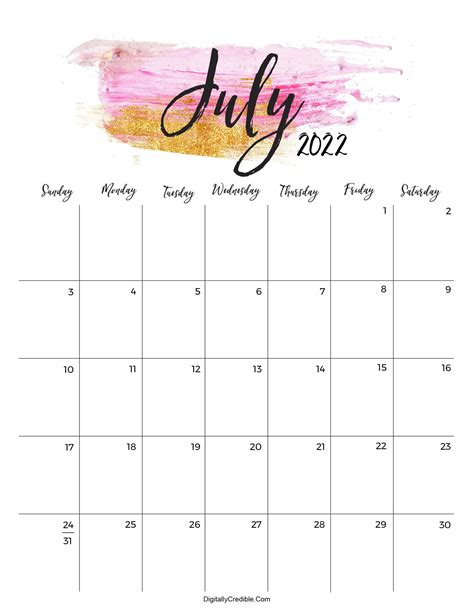 july  calendar wallpaper