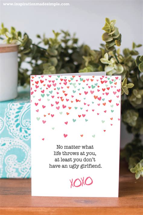 funny printable card  boyfriends inspiration  simple diy
