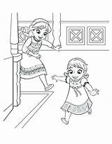 Elsa Coloring Anna Pages Frozen Getcolorings Hugging sketch template