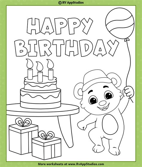 happy birthday coloring page