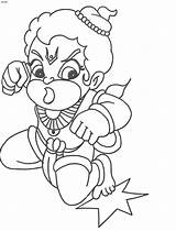 Hanuman Coloring Kesari Suta Bal Mythology Hindu Indian Getdrawings sketch template