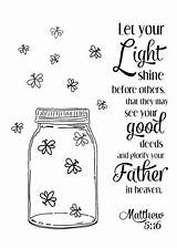 Light Let Shine Bible Printable Coloring Pages Firefly Sheet Matthew Scripture Kids Quotes Jesus Journaling Scriptures Journal Bulletin Sheets Bibel sketch template