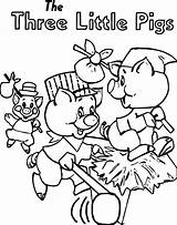 Coloring Little Pigs Pages Getcolorings Pig Printable Three Color sketch template