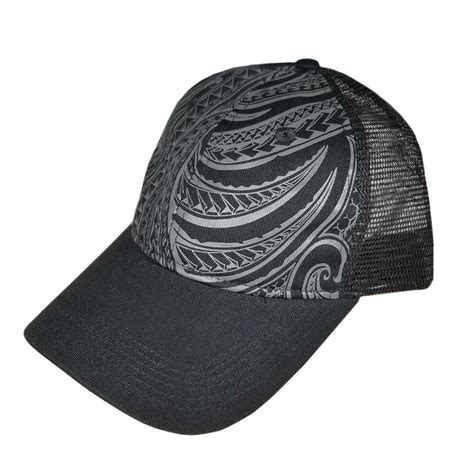 gallery blank dad hat  profile curved bill black  gray tribal