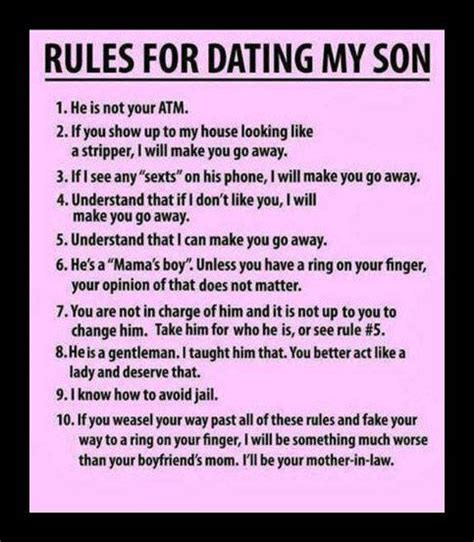 mom s rules for dating my son are as bad as dad s rules for dating