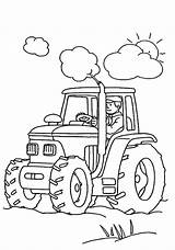 Coloring Pages Tractor Kids sketch template