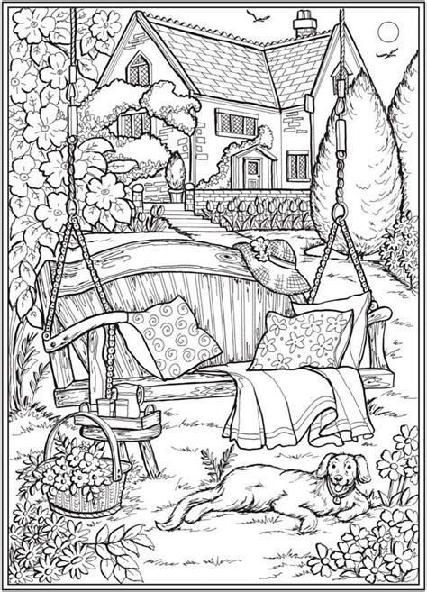 pin  rhonda izzard  adult colouring dover coloring pages gardens