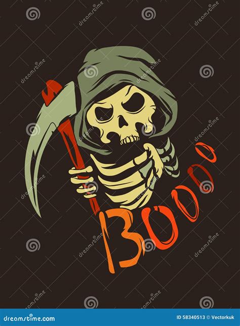 vector poster  death character stock vector illustration
