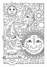 Moon Coloring Pages Printable Kids Fantasy sketch template
