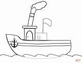 Steamboat Cartoon Coloring Sea Pages Drawing sketch template