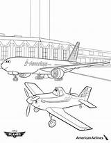 Coloring Dusty Planes Plane Airlines Disney American Corn Flying Field Over Kids Color Kidsplaycolor sketch template