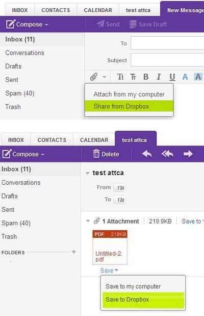 yahoo email bisa link  layanan dropbox  file attachment