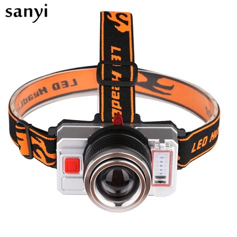 led headlamp zoomable lm xpe head flashlight  colors torch rechargeable head light forehead