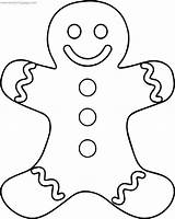 Gingerbread Coloring Cookie Man Christmas Pages Template Printable Happy Men Cute Sheets sketch template