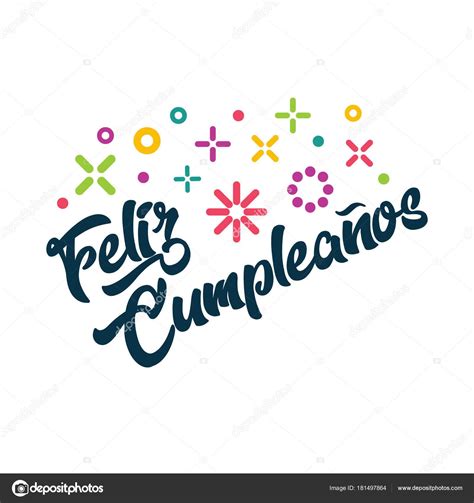 Stock Illustration Feliz Cumpleanos Spanish Happy Birthday
