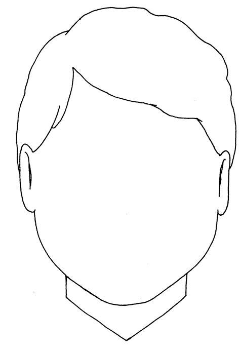 boy head coloring pages face template face outline blank coloring pages