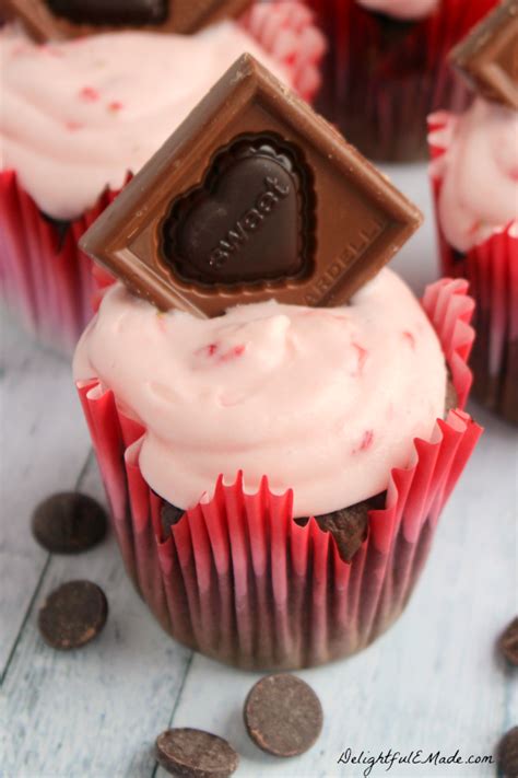 Double Chocolate Strawberry Cupcakes Delightful E Made
