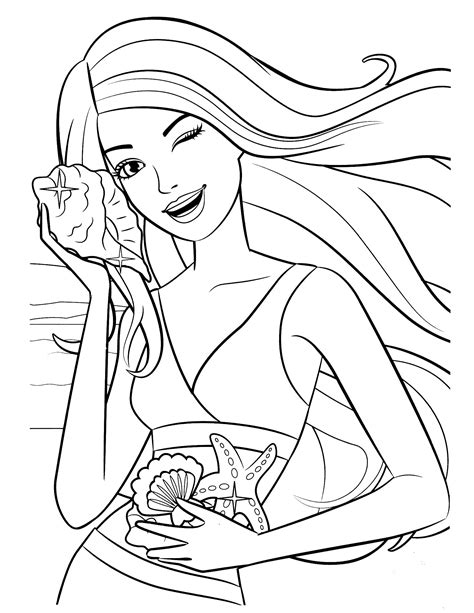 pin   coloring page  parties barbie coloring pages barbie