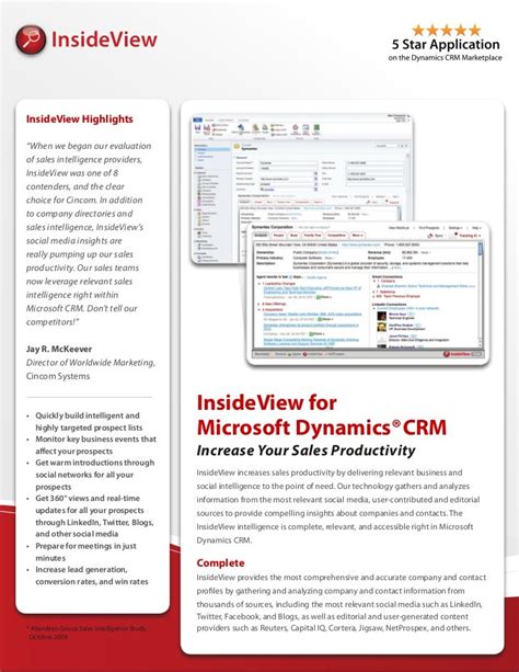 microsoft dynamics crm insideview