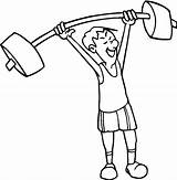 Exercise Coloring Pages Weighlifting Kids Color sketch template