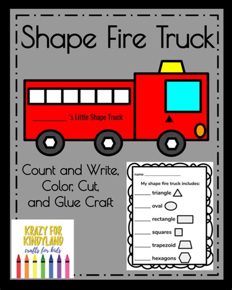 fire truck kindergarten arts  crafts math activity  teaching