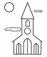 Eglise Kirche Colorier Malvorlagen Fois Imprimé sketch template