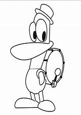 Pocoyo Coloring Pages Pato Printable Colorear Para Drum Playing Dibujo Bestcoloringpagesforkids Friends Con Páginas Colouring Duck Friend Kids Child Dibujos sketch template
