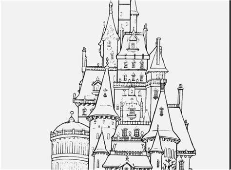 cinderellas castle coloring page  getdrawings