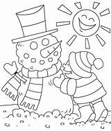 Winter Coloring Pages Color Kids Colouring Preschool Christmas Print Season sketch template