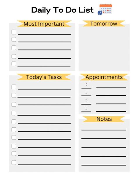 daily   list template  word