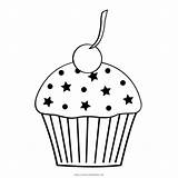 Cupcake Coloring Starry Pages Printable sketch template