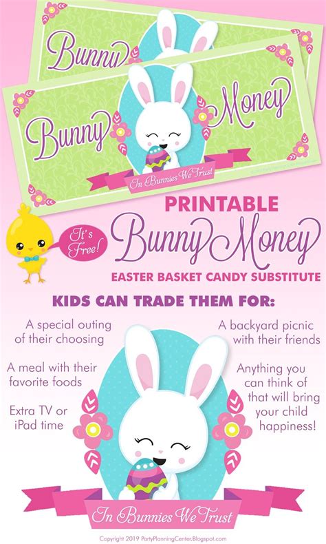 printable bunny money easterdiy easterbaskets creative easter
