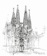 Familia Sagrada Gaudi La Croquis Architecture Sketch Drawing Drawings Barcelona City Barcelone Google Tatouage Building Coloring Deviantart Pages Dessins sketch template