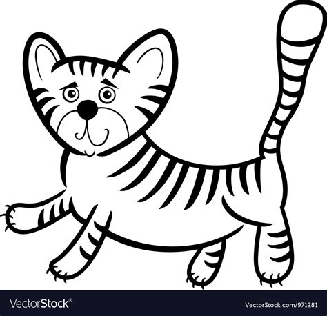 cartoon tiger  coloring book royalty  vector image